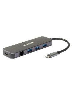 Док-станция DUB-2334/A1A с разъемом USB Type-C 3 портами USB 3.0 1 портом USB Type-C/PD 3.0 и 1 портом Gigabit Ethernet D-link 1861476