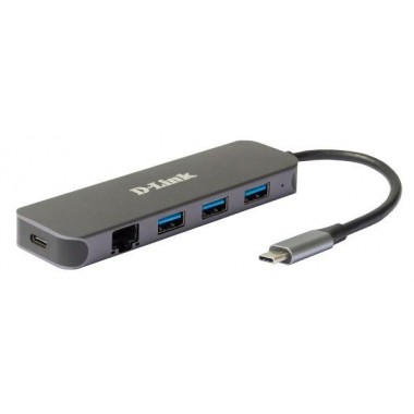 Док-станция DUB-2334/A1A с разъемом USB Type-C 3 портами USB 3.0 1 портом USB Type-C/PD 3.0 и 1 портом Gigabit Ethernet D-link 1861476