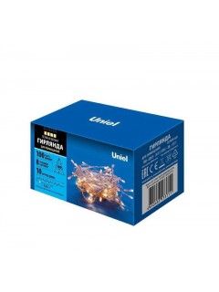 Гирлянда LED ULD-S1000-100/DTA WARM WHITE IP20 10м 100 диодов тепл. бел. свет провод прозр. Uniel UL-00007200