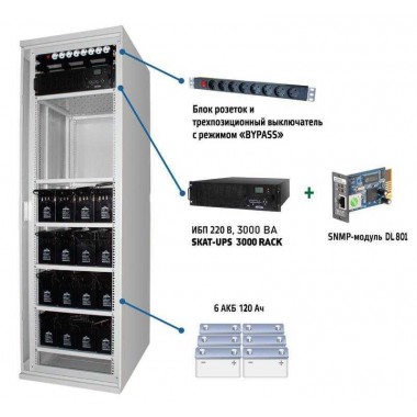 Комплекс бесперебойного питания SKAT-UPS 3000 SNMP 220В 620х660х2030mm On-Line Бастион 467