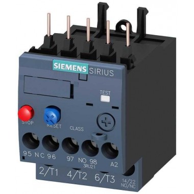 Реле перегрузки 11...16А для защиты электродвигателя типоразмер S00 класс 10 для монтажа на контактор главная цепь: винтовые клеммы вспом. цепь: винтовые клеммы сброс: ручной-авто Siemens 3RU21164AB0