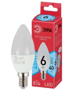 Лампа светодиодная RED LINE LED B35-6W-840-E14 R 6Вт B35 свеча 4000К нейтр. бел. E14 Эра Б0051057