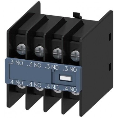 Модуль блок-контактов 4НО: 1НО 1НО 1НО 1НО д. вспом. контакторов и контакторов для коммутации электродвигателей типоразмер S00 и S0 выводы под кольцевые кабельные наконечники din en 50005 Siemens 3RH29114FA40