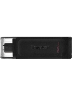 Флеш-диск 64Гбайт DataTraveler 70 Type-C DT70/64Гбайт USB3.2 черн. KINGSTON 1393773