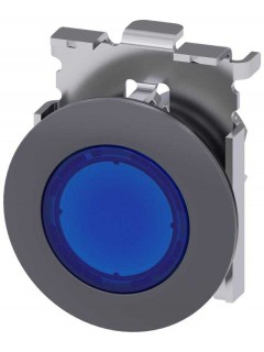 Элемент светового индикатор с син. рассеивателем 30мм кругл. металл матов. плоское фронтальное кольцо Siemens 3SU10610JD500AA0