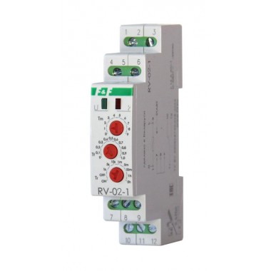 Реле времени RV-02-1 с задержкой выкл. 4 режима работы вход управления 1 модуль монтаж на DIN-рейке F&F EA02.001.036