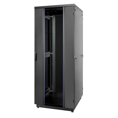 Шкаф Racknet S3000 47U 800х1000 передняя дверь стекло 1-ств. задняя дверь метал. 2-ств. черн. Eurolan 60F-47-8A-31BL