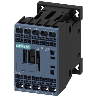 Контактор вспомогательный контакты 4НО номинальное напряжение цепи управления 24В DC со встроенным диодом типоразмер S00 пружинные клеммы Siemens 3RH21402FB40