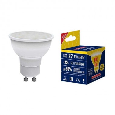 Лампа светодиодная LED-JCDR-10W/WW/GU10/NR Norma 10Вт матовая GU10 (упак. картон) Volpe UL-00003842