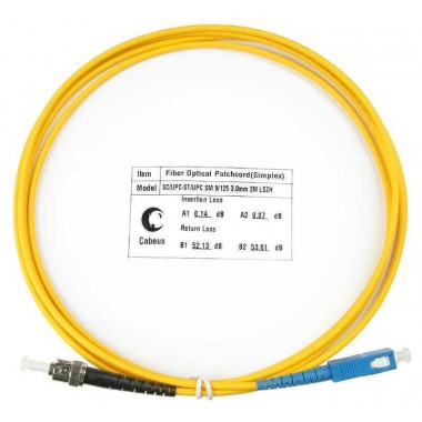 Шнур оптический FOP(s)-9-SC-ST-2m simplex SC-ST 9/125 sm 2м LSZH Cabeus 7548c