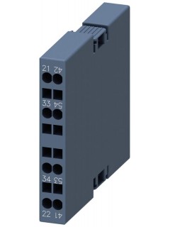 Модуль блок-контактов боковой 1НО+1НЗ для контакторов коммутации электродвигателей типоразмер S00 пружинные клеммы din en 50012 и din en 50005 Siemens 3RH29112DA11