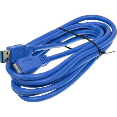 Кабель micro USB 3.0 B (m) USB A(m) 3м син. (блист.) NINGBO 841910