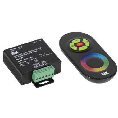 Контроллер с ПДУ радио RGB 3 канала 12В 4А 144Вт черн. IEK LSC1-RGB-144-RF-20-12-B