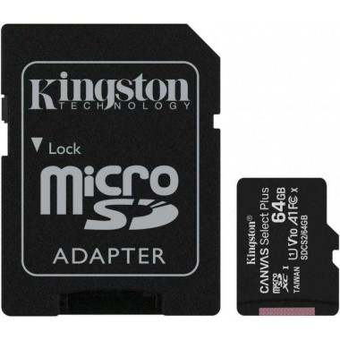 Флеш-карта microSDXC 64Гбайт Class10 SDCS2/64Гбайт CanvSelect Plus + adapter KINGSTON 1206992