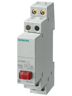 Выключатель кнопочный 20А 2nо d=70мм 1 кнопка красн. лампа 230В Siemens 5TE4824