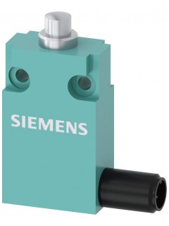 Выключатель позиционный компактный 30мм ширина с М12 коннектор быстродействующие контакты (SNAP-ACTION) 1НО+1НЗ роликовый плунжер Siemens 3SE54130CC201EB1