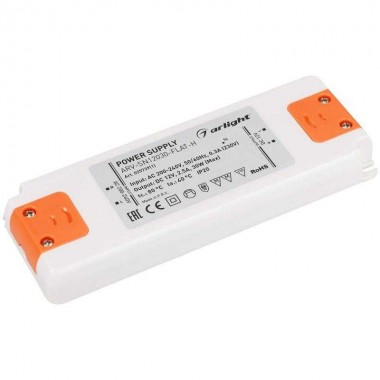 Блок питания ARV-SN12030-FLAT-H 12В 2.5А 30Вт IP20 пластик Arlight 025739(1)