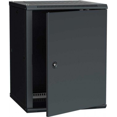 Шкаф 19 дюйм LINEA W 12U 600х600мм настен. метал. дверь RAL9005 ITK LWR5-12U66-MF