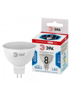 Лампа светодиодная STD LED MR16-8W-12V-840-GU5.3 8Вт MR16 софит 4000К нейтр. бел. GU5.3 12В Эра Б0049094