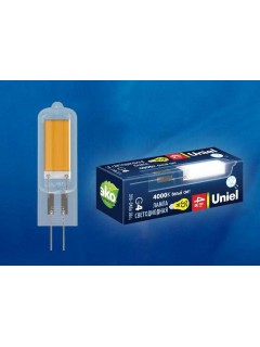 Лампа светодиодная LED-JC-220/4W/4000K/G4/CL GLZ08TR 4Вт прозрачная 4000К нейтр. бел. (упак. картон) Uniel UL-00005064