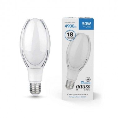 Лампа светодиодная Basic 50Вт T110 цилиндр 6500К холод. бел. E40 4900лм GAUSS 11834352