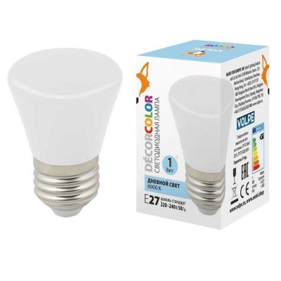 Лампа светодиодная LED-D45-1W/6000K/E27/FR/С BELL Колокольчик 1Вт матовая 6000К холод. бел. E27 декоративная (упак. картон) Volpe UL-00005804