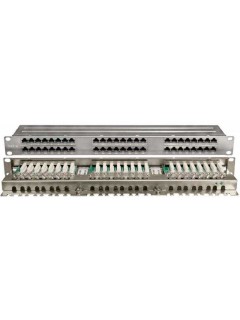 Патч-панель PPHD-19-48-8P8C-C6-SH-110D высокой плотн. 19дюйм 1U 48 портов RJ-45 полн. экран кат.6 Dual IDC Hyperline 420642