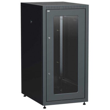 Шкаф сетевой LINEA E 18U 600х800мм стекл. передняя дверь задняя металлическая черн. ITK LE05-18U68-GM