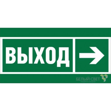 Знак безопасности BL-2010B.E30 «Направление к эвакуационному выходу направо» Белый свет a19712