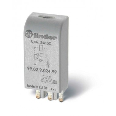 Модуль индикации и защиты LED + диод ( + A1) 28...60В DC зел. FINDER 9902906099