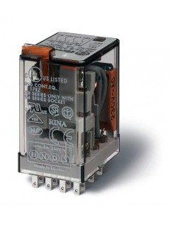 Реле миниатюрное универсальное электромеханич. монтаж в розетку 4CO 7А AgNi 24В DC RTI опции: диод + LED FINDER 553490240060