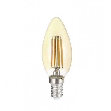 Лампа светодиодная филаментная PLED OMNI 8Вт C35 3000К тепл. бел. E14 230В/50Гц Gold JazzWay 5020917