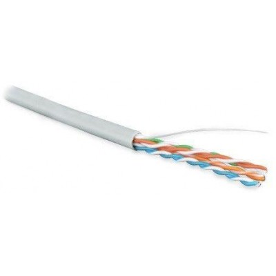 Кабель UUTP4-C5E-S24-IN-PVC-GY-100 витая пара U/UTP кат. 5e; 4 пары (24 AWG) ож (solid) PVC (-20град.C - +75град.C) сер. (уп.100м) Hyperline 359743