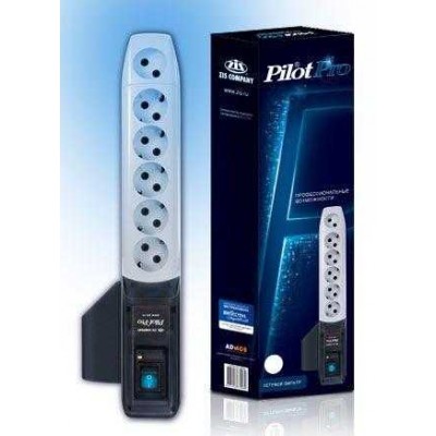 Удлинитель с сетевым фильтром 6х5м с заземл. 10А IP20 CCA 3х0.75 сер. PILOT 45602