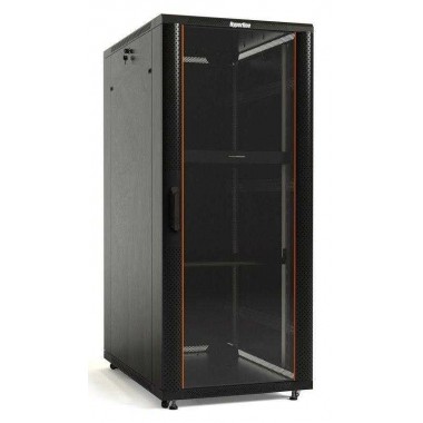 Шкаф напольный TTB-4781-AS-RAL9004 19дюйм 47U 2277х800х1000мм перед. стеклян. дверь со стальн. перфорир. боковинами задн. дверь сплошная ручка с замком крыша нового типа черн. (RAL 9004) (разобранный) Hyperline 396024