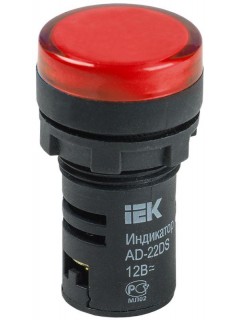 Лампа светосигнальная AD22DS d22мм 12В AC/DC красн. IEK BLS10-ADDS-012-K04