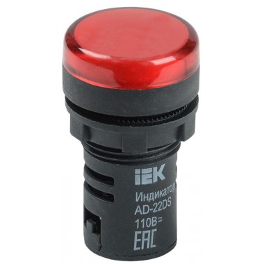 Лампа светосигнальная AD22DS d22мм 24В AC/DC красн. IEK BLS10-ADDS-024-K04