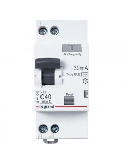 Выключатель автоматический дифференциального тока 2п (1P+N) C 40А 30мА тип AC 6кА RX3 Leg 419403