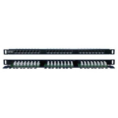 Патч-панель PPHD-19-24-8P8C-C5E-110D высокой плотн. 19дюйм 0.5U 24 порта RJ45 кат.5E Dual IDC Hyperline 244076