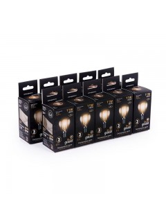 Лампа светодиодная филаментная Black Filament 11Вт P45 шар 2700К тепл. бел. E14 810лм GAUSS 105801111