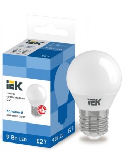 Лампа светодиодная ECO G45 9Вт шар 6500К E27 230В IEK LLE-G45-9-230-65-E27