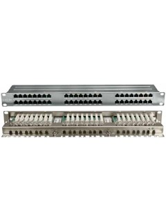 Патч-панель PPHD-19-48-8P8C-C5E-SH-110D высокой плотн. 19дюйм 1U 48 портов RJ-45 полный экран кат.5E Dual IDC Hyperline 420641