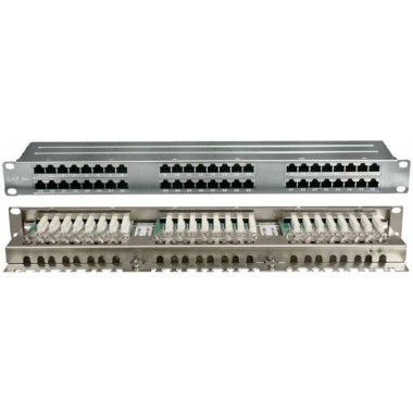 Патч-панель PPHD-19-48-8P8C-C5E-SH-110D высокой плотн. 19дюйм 1U 48 портов RJ-45 полный экран кат.5E Dual IDC Hyperline 420641
