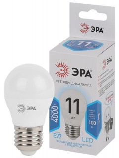 Лампа светодиодная P45-11W-840-E27 шар 880лм ЭРА Б0032989