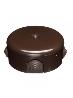 Коробка распределительная d78мм ЛИЗЕТТА (в компл. 4 кабельных ввода) ABS-пластик корич. Bironi B1-521-22-K
