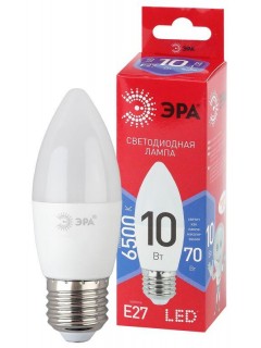 Лампа светодиодная RED LINE LED B35-10W-865-E27 R 10Вт B35 свеча 6500К холод. бел. E27 Эра Б0045338