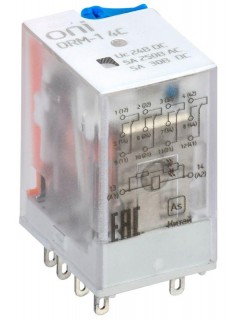 Реле интерфейсное ORM-1 4C 24В DC с LED и тест. кнопкой ONI ORM-1-4C-DC24V-L-B