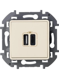 Устройство зарядное Inspiria с 2-мя USB разьемами A и C 240В / 5В 3000мА сл. кость Leg 673761