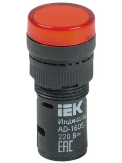 Лампа светосигнальная AD16DS d16мм 230В AC красн. IEK BLS10-ADDS-230-K04-16