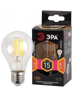 Лампа светодиодная филаментная F-LED A60-15W-827-E27 A60 15Вт груша E27 тепл. бел. ЭРА Б0046981